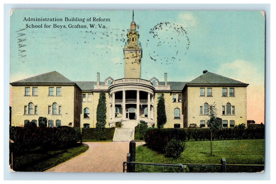 1912 Administration Building of Reform, Grafton West Virginia WV Postcard