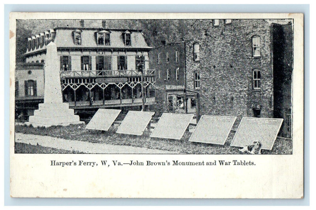 Harper's Ferry West Virginia WV, John's Brown's Monument War Tablets Postcard