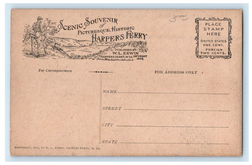 Hill Top House Down Potomac From The Heights Bolivar Harpers Ferry WV Postcard