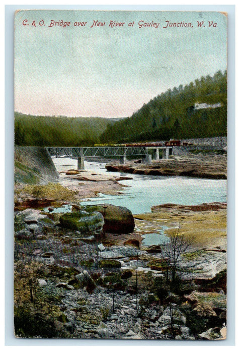 1908 C & O Bridge Gauley Junction WV Gauley Bridge West Virginia WV Postcard