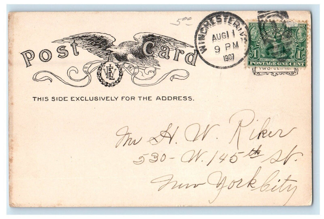 1907 Greetings Harpers Ferry WV, View Of Jefferson Rock Posted Antique Postcard