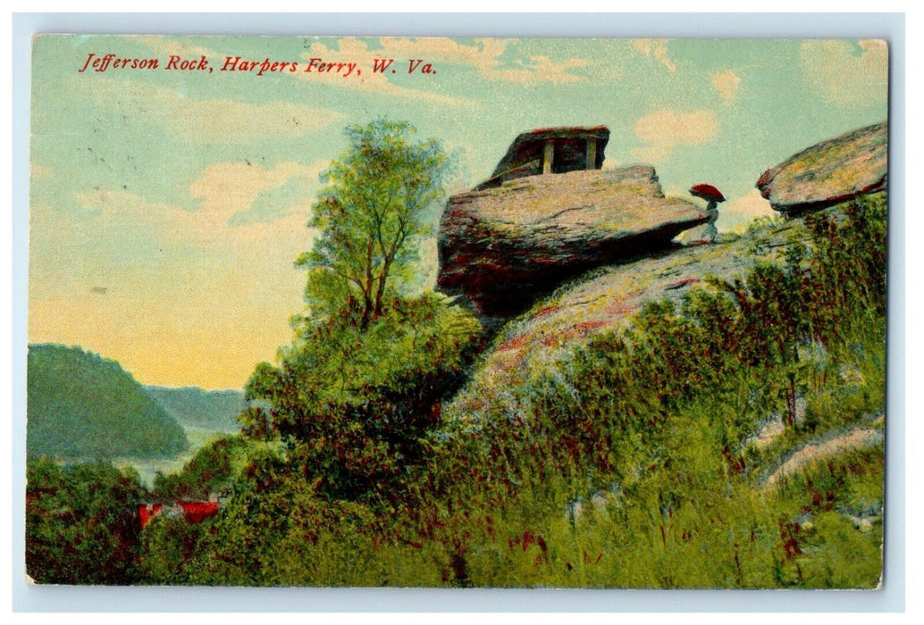 1911 Jefferson Rock Harper's Ferry West Virginia WV Posted Antique Postcard