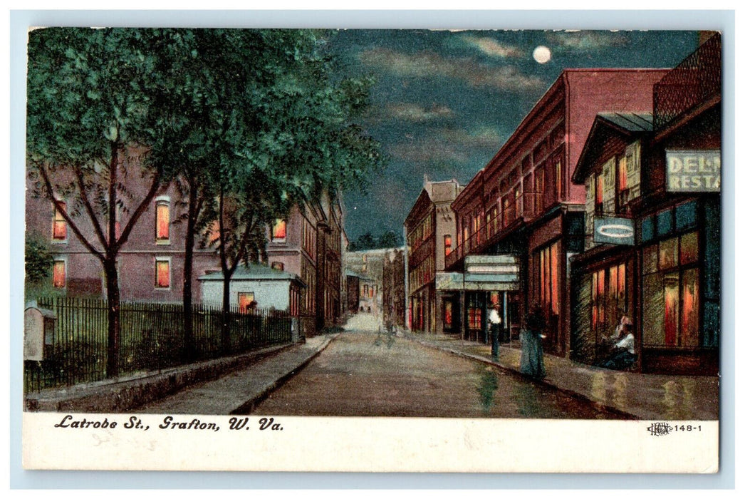 c1910 Latrobe St. Grafton West Virginia WV Unposted Antique Postcard