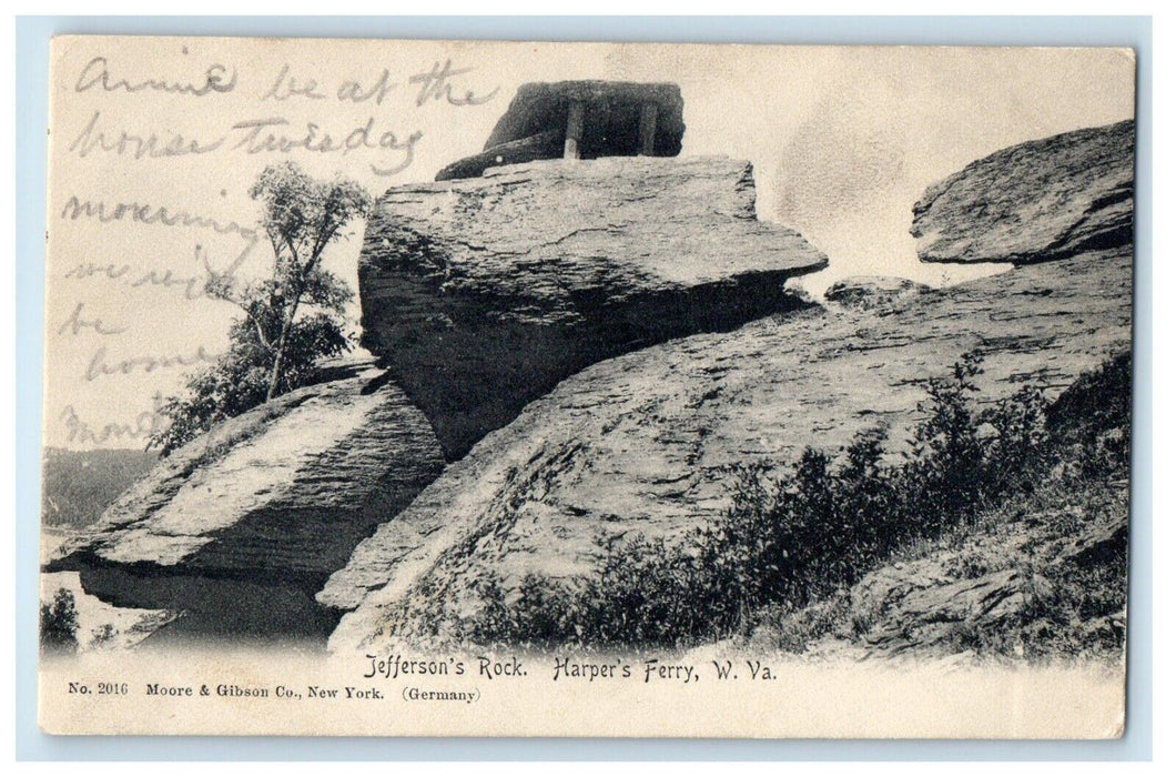 c1905 View Of Jefferson Rock Harper's Ferry West Virginia WV Unposted Postcard