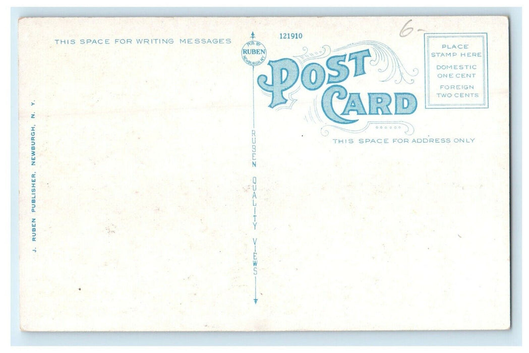 c1920's View Of Catholic Church Street View Catskill New York NY Postcard