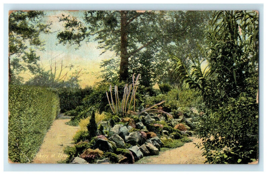 1909 Advertising The Rockery At Dreer's Nursery Philadelphia PA Posted Postcard