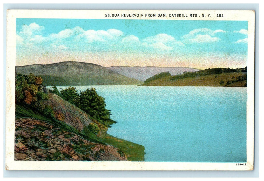 c1930s Gilboa Reservoir From Dam, Catskill Mountains New York NY Postcard