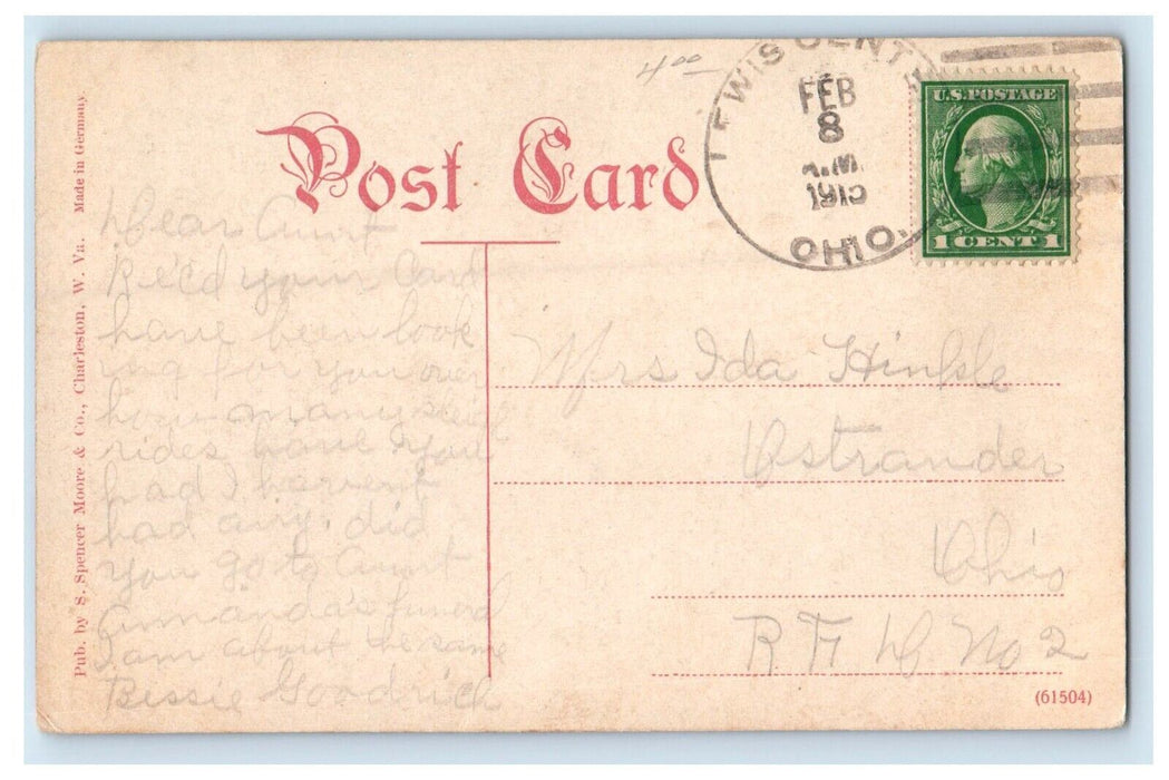 1915 New River And Hawk's Nest From Cotton Hill Harpers Ferry WV Postcard