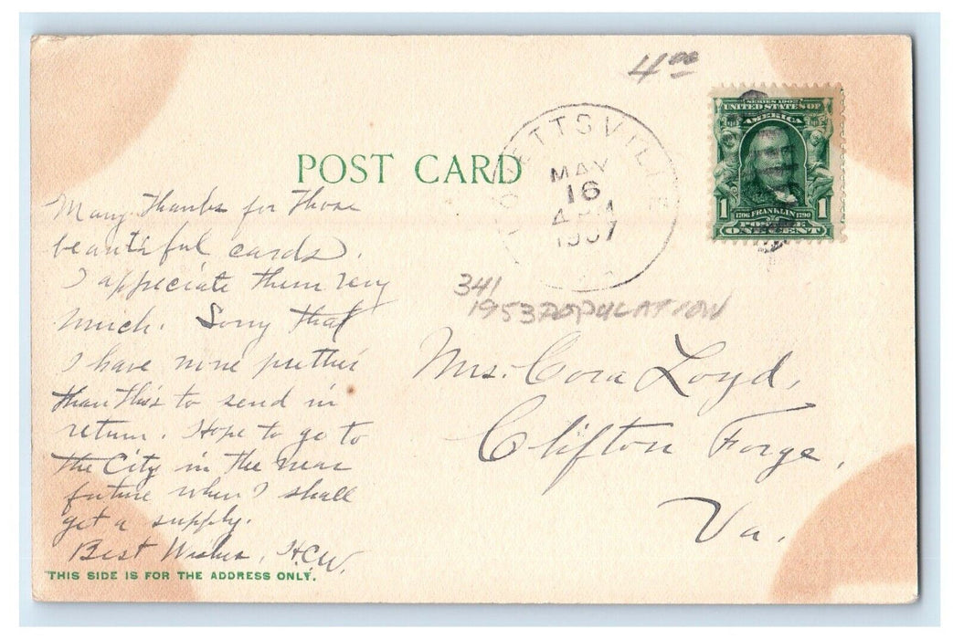 1907 Bird's Eye View Of Hill Top And Potomac River Harpers Ferry WV Postcard