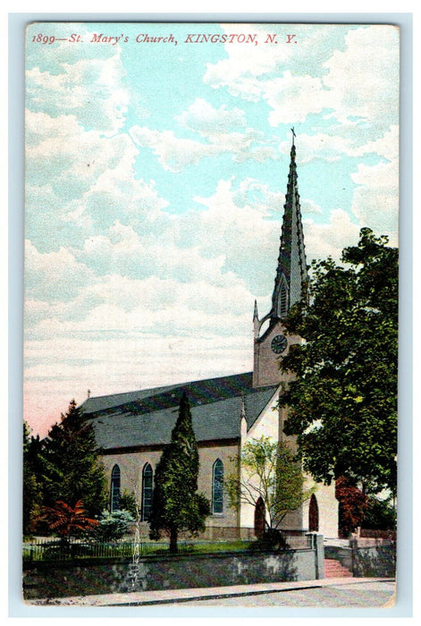 c1910 St. Mary's Church, Kingston New York NY Antique Posted Postcard