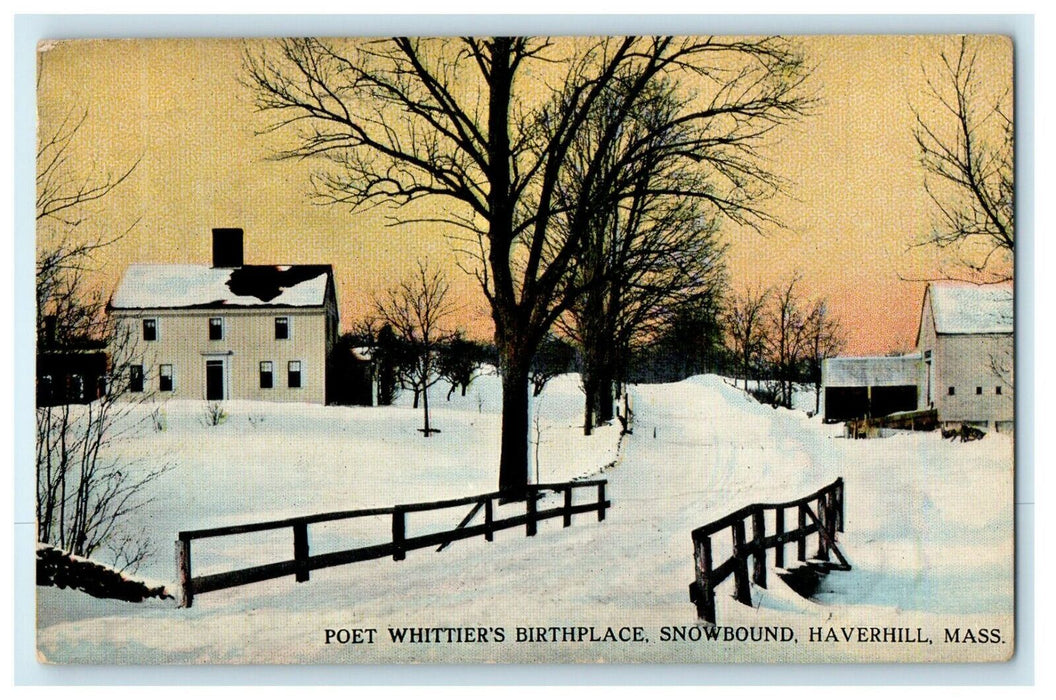 c1914 Birth Place of Poet Whittier's Haverhill, Massachusetts MA Postcard