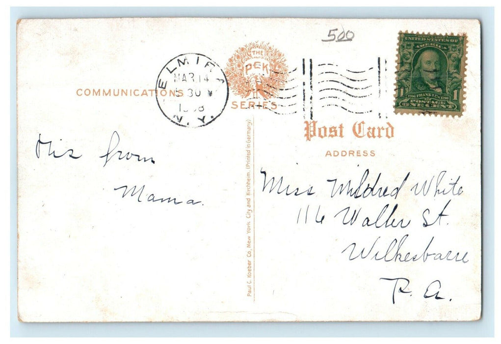 1908 Elmira NY, New York School Reformatory Posted Antique Postcard