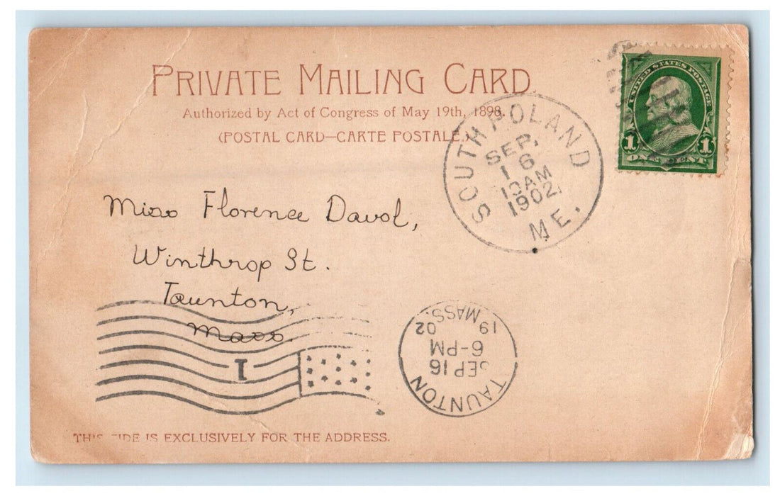 1902 The Poland Spring House, South Poland Maine ME PMC Postcard