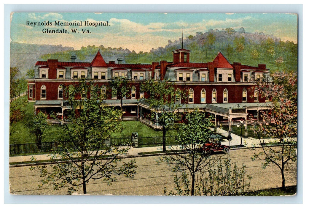 c1910 Reynolds Memorial Hospital, Glendale West Virginia WV Posted Postcard