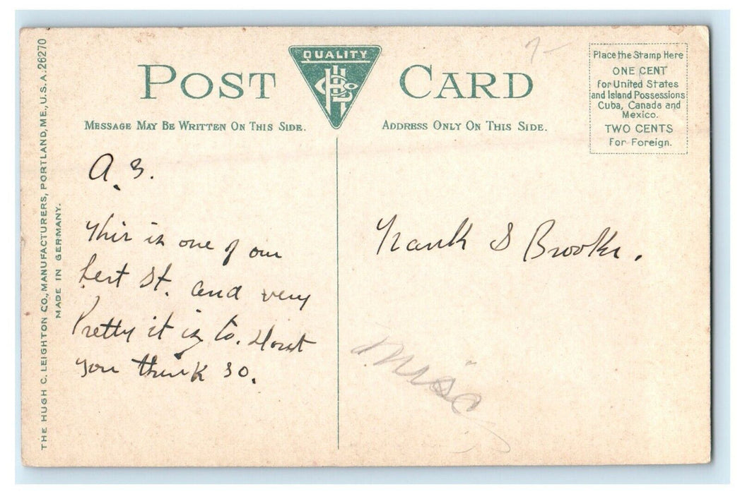 c1910's Prospect Avenue Couple Riding Car Catskill New York NY Antique Postcard