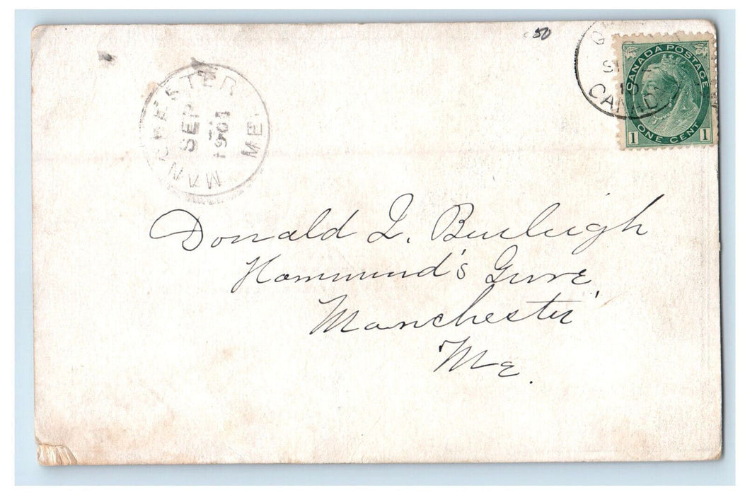 1910 Chateau Frontenac and Champlain Monument Canada Private Postcard