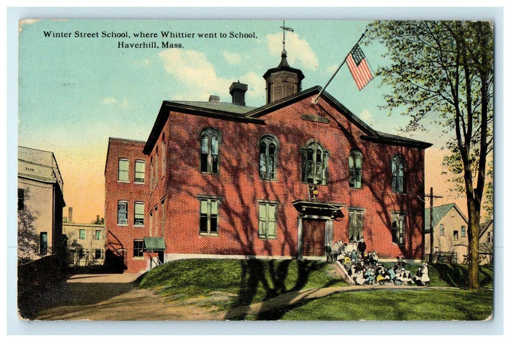 c1913 Winter Street School, Haverhill, Massachusetts MA Antique Postcard