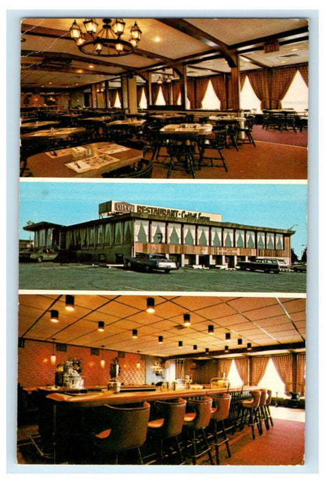 c1960's City-Vu Restaurant Cocktail Lounge Whitehall Pennsylvania PA Postcard
