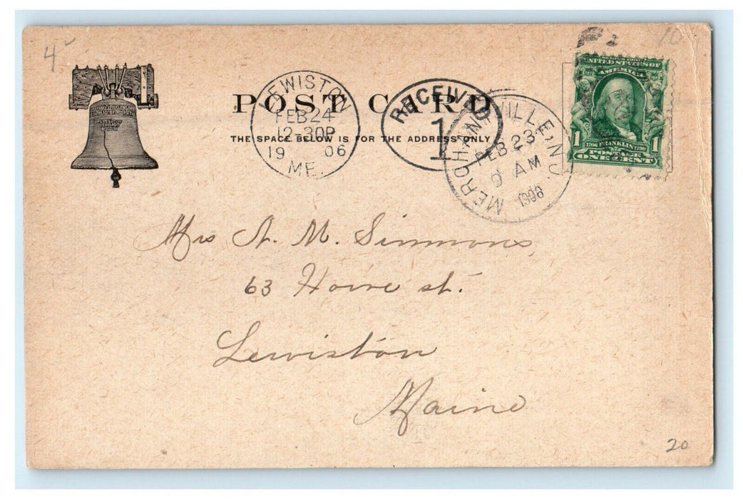 1906 First Baptist Church Merchantville New Jersey NJ Posted Antique Postcard