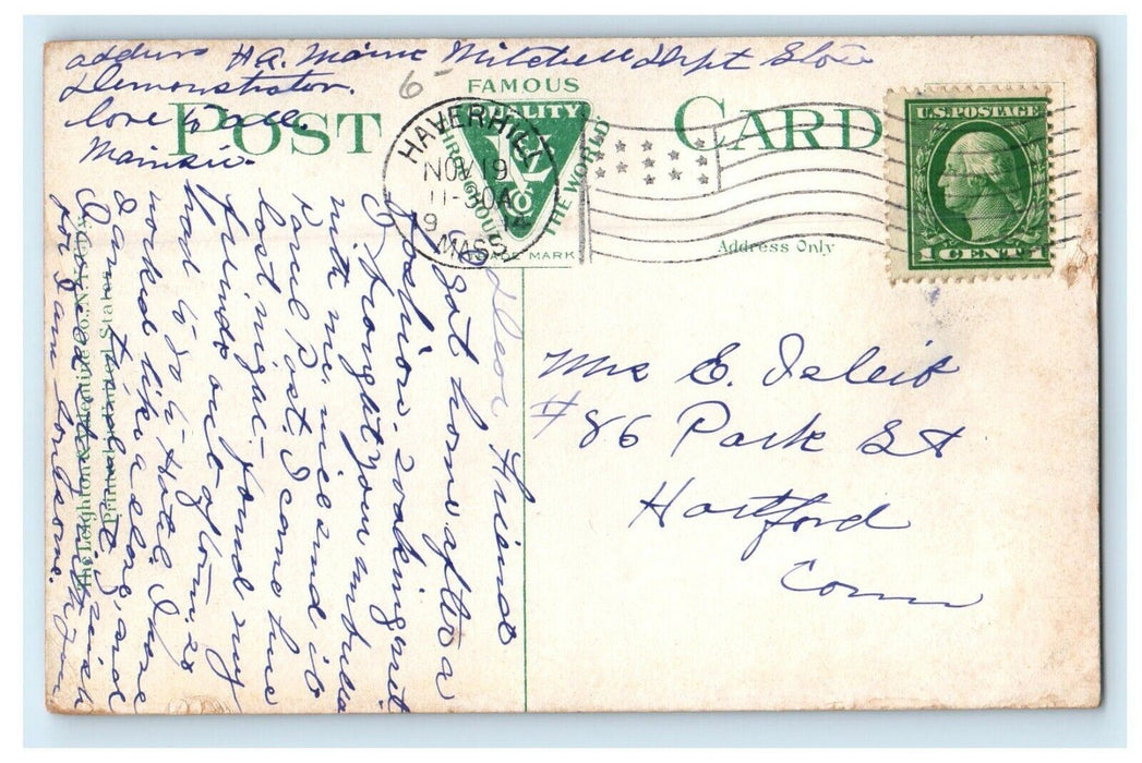 c1914 Merrimac Street, Haverhill, Massachusetts MA Antique Postcard
