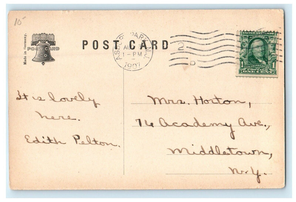 1907 Tents Along Wesley Lake Boat Ocean Grove New Jersey NJ Antique Postcard