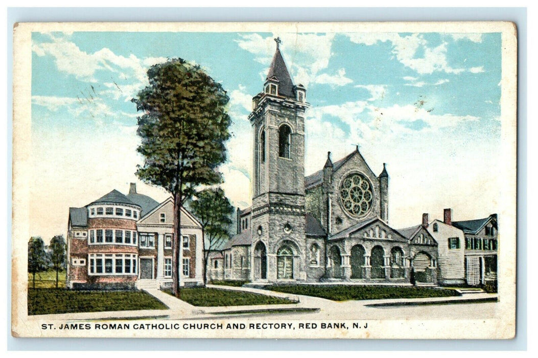St. James Roman Catholic Church Rectory Red Bank New Jersey NJ Posted Postcard