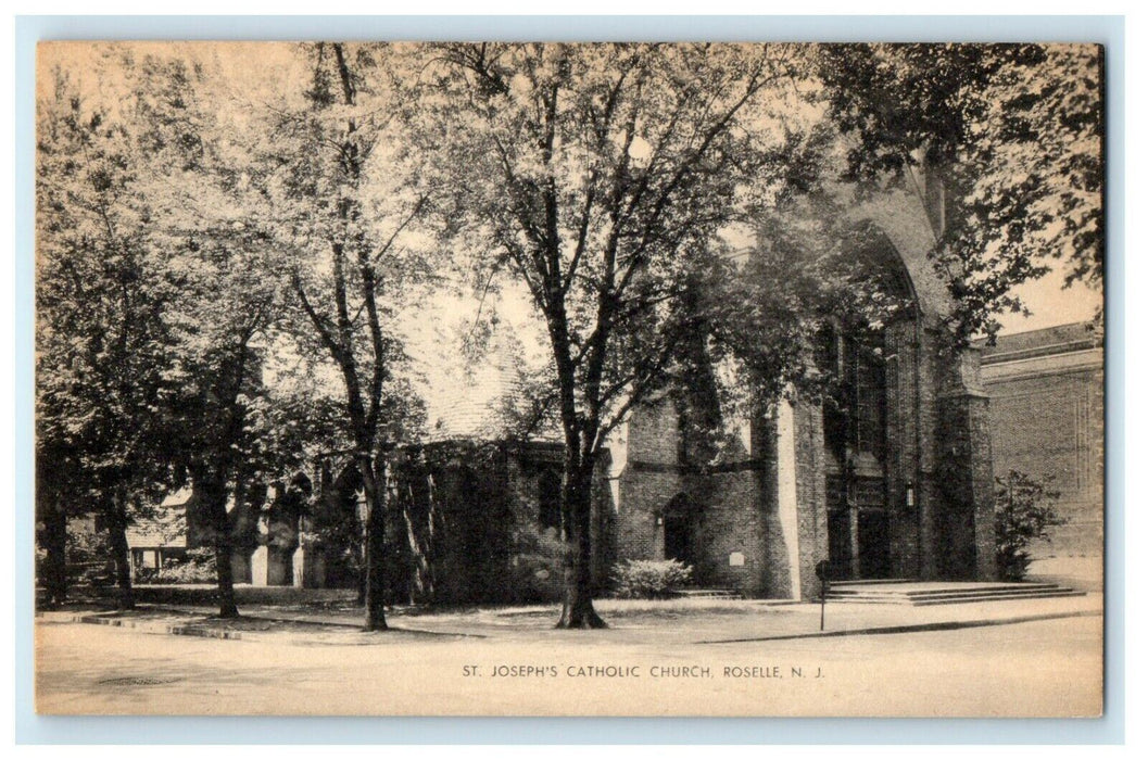 c1930's St. Joseph Catholic Church Roselle New Jersey NJ Vintage Postcard