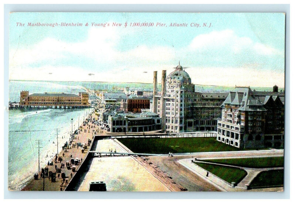1909 Marlborough Blenheim Young's New Pier Atlantic City New Jersey NJ Postcard