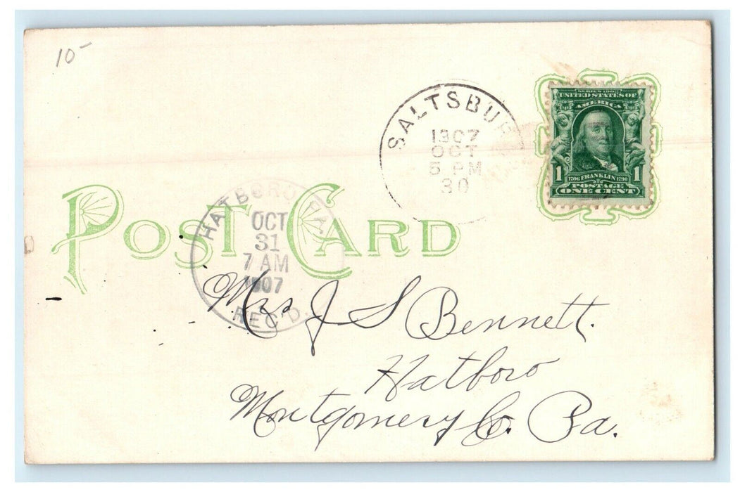 1907 Kiskiminetas School Grounds Saltsburg Pennsylvania PA Antique Postcard