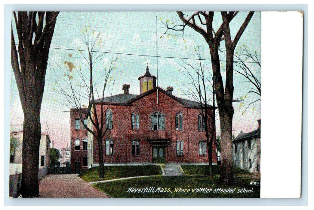 c1920 School of Whittier, Haverhill Massachusetts MA Antique Postcard