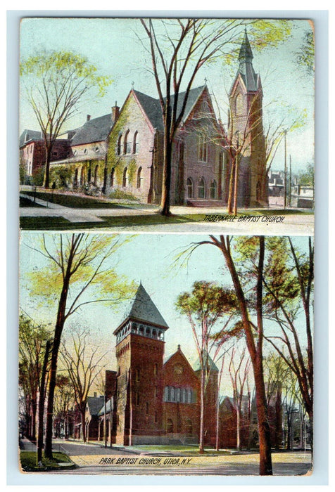 1909 Park Baptist Church, Utica New York NY Antique Posted Postcard