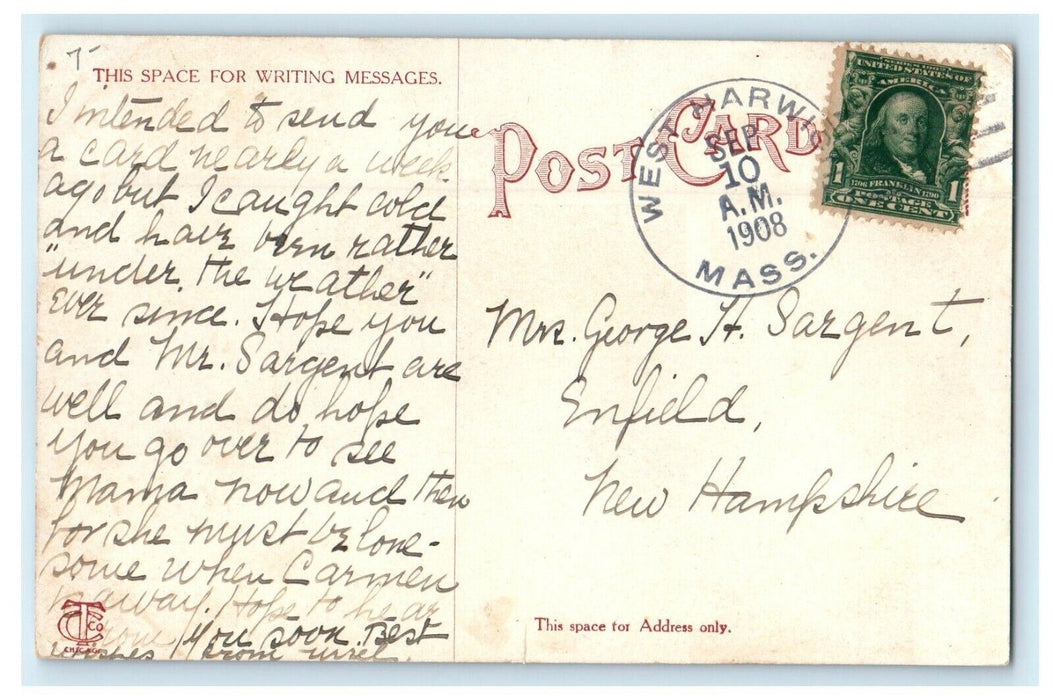 c1908 Wayside Inn, West Harwich, Massachusetts MA Antique Postcard