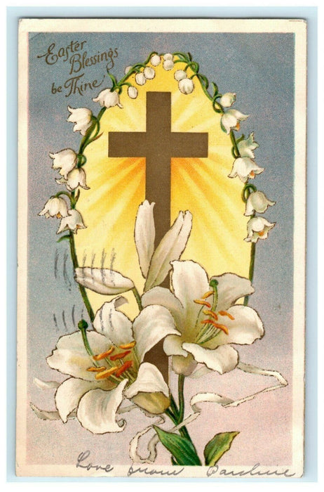 1905 Easter Cross Christian Religious Denver Colorado Bavaria Antique Postcard