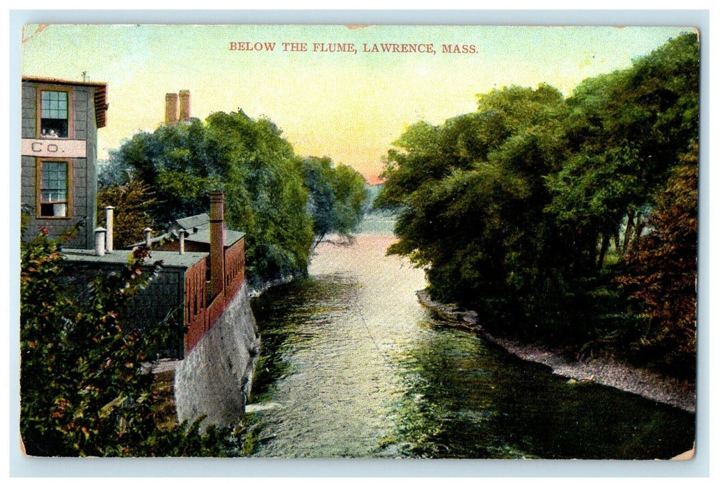 c1909 Below the Flume, Lawrence, Massachusetts MA Antique Postcard