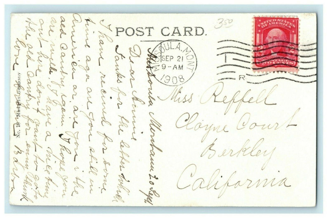 1908 The Rattlesnake Missoula Montana MT Handpainted Posted Antique Postcard