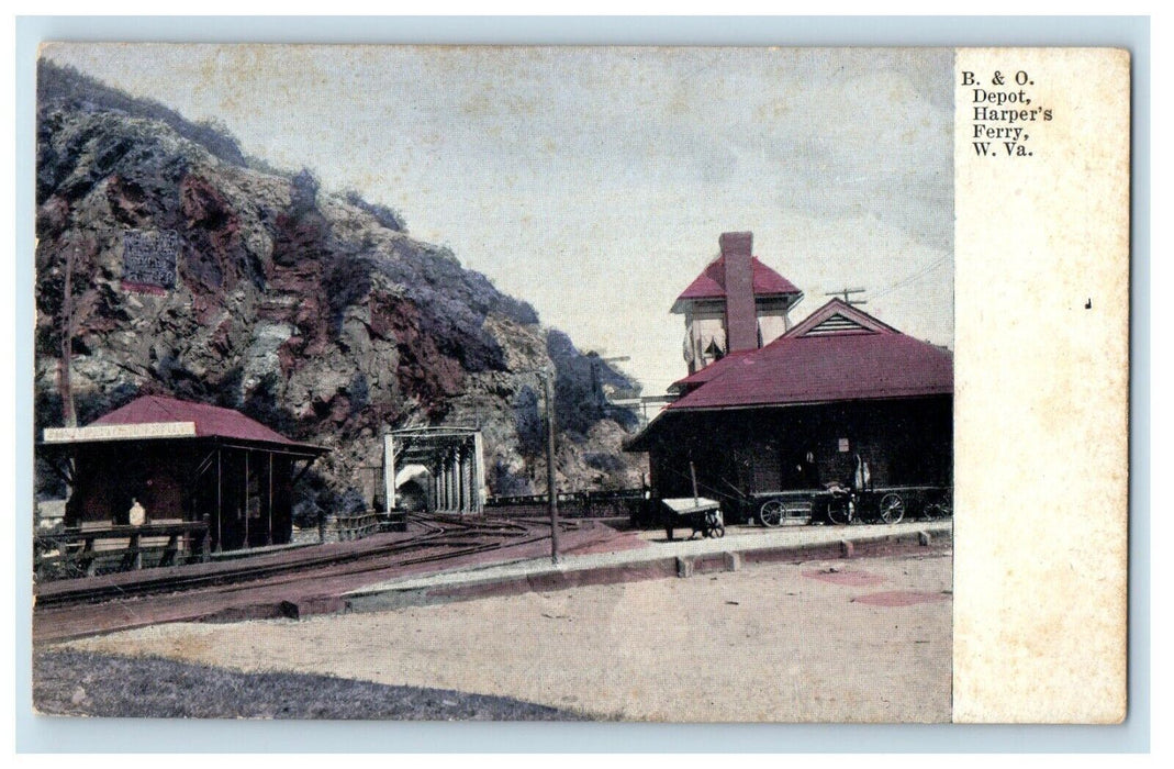 c1910's B & O Depot  Harper's Ferry West Virginia WV Unposted Vintage Postcard