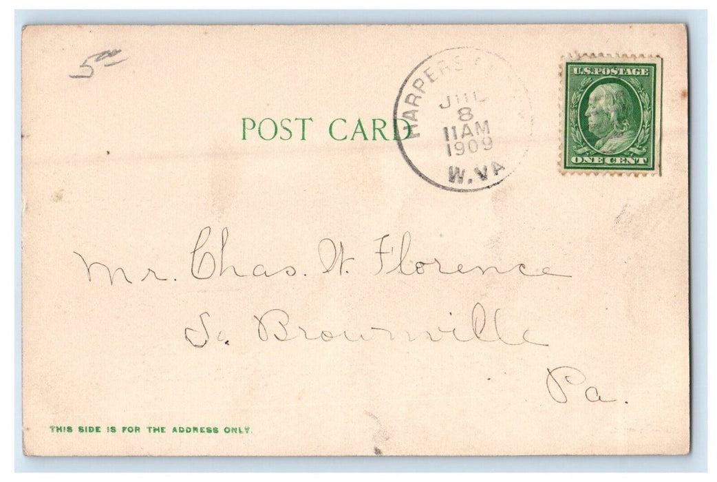 1909 Harper's Ferry WV, Town Of Shenandoah And Potomac Rivers Antique Postcard