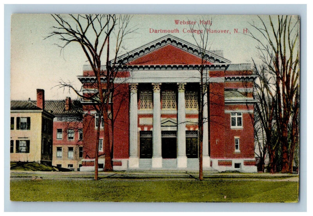 1909 Webster Hall Dartmouth College Hanover New Hampshire NH Antique Postcard