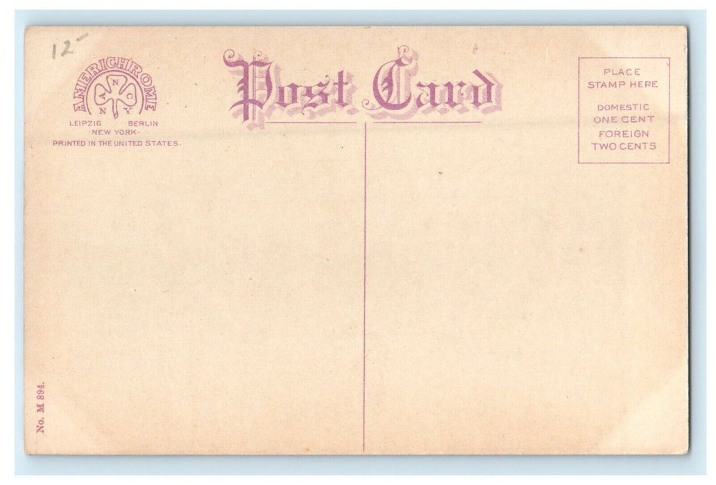 Park Scene Showing Fountain Dedicated Bishop Fitzgerald Ocean Grove NJ Postcard