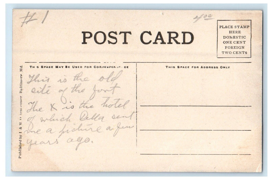 c1910's Harper's Ferry WV, John's Brown's Monument Dirt Road Antique Postcard