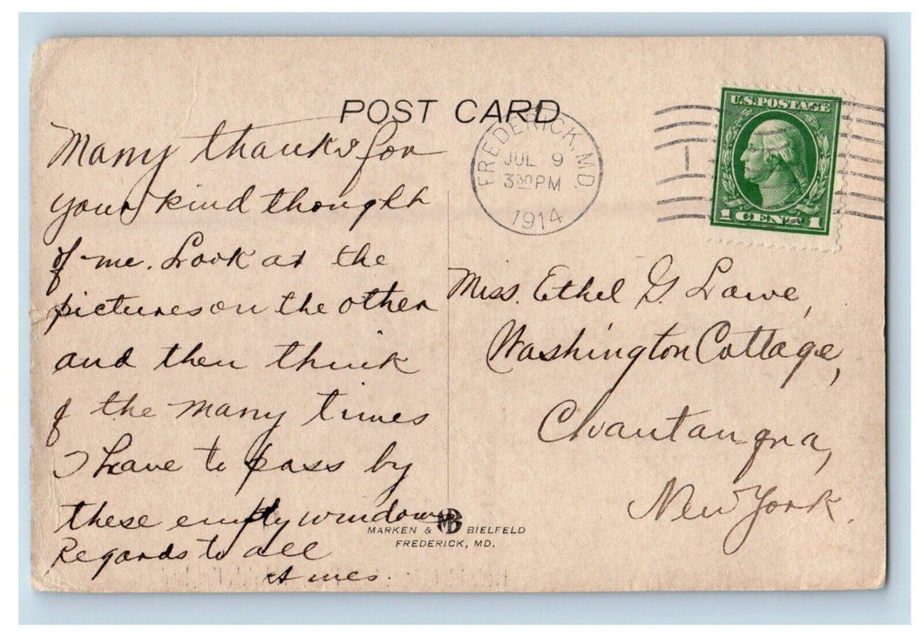 1914 Frederick CollegeBuilding Built 1797 Frederick Maryland MD Antique Postcard