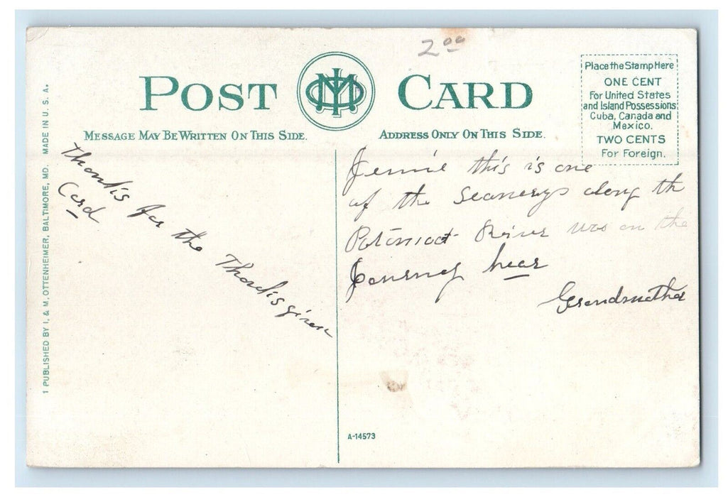 c1910's A View Of Jefferson Rock Harpers Ferry WV Posted Antique Postcard