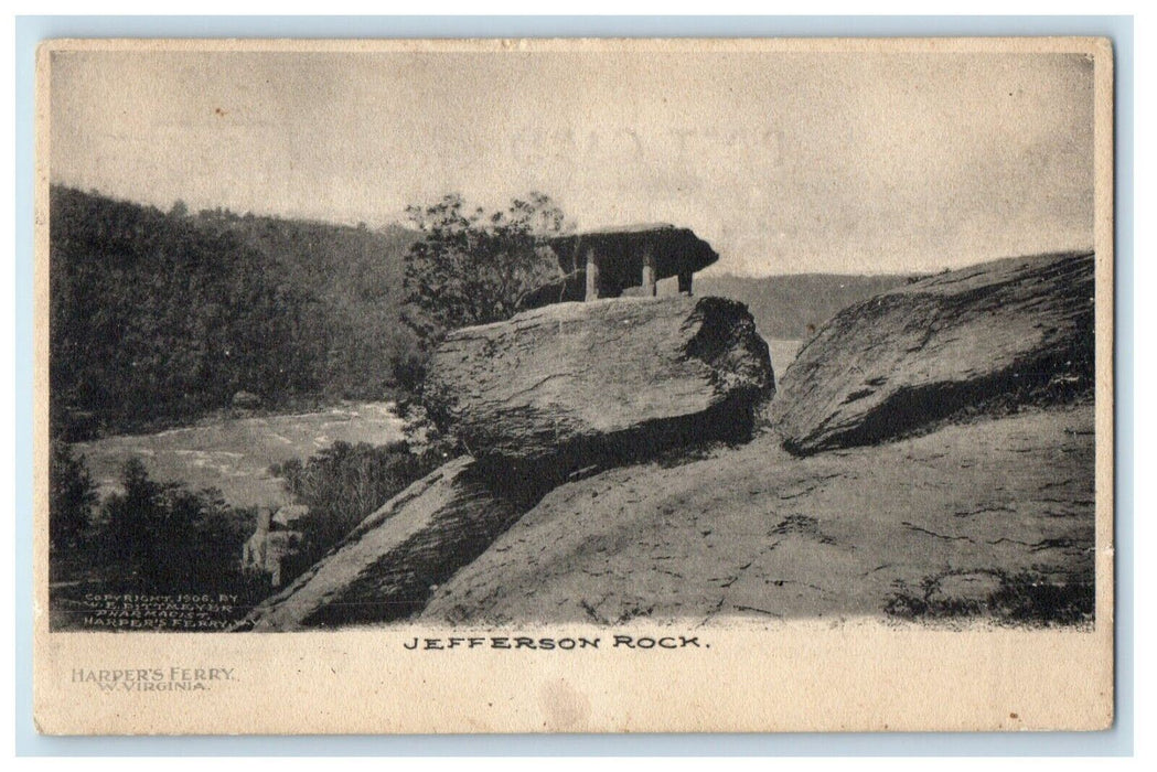 1907 View Of Jefferson Rock Harpers Ferry West Virginia WV Antique Postcard