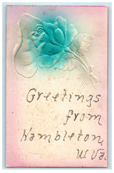 c1910 Embossed Airbrushed, Greetings from Hambleton West Virginia WV Postcard