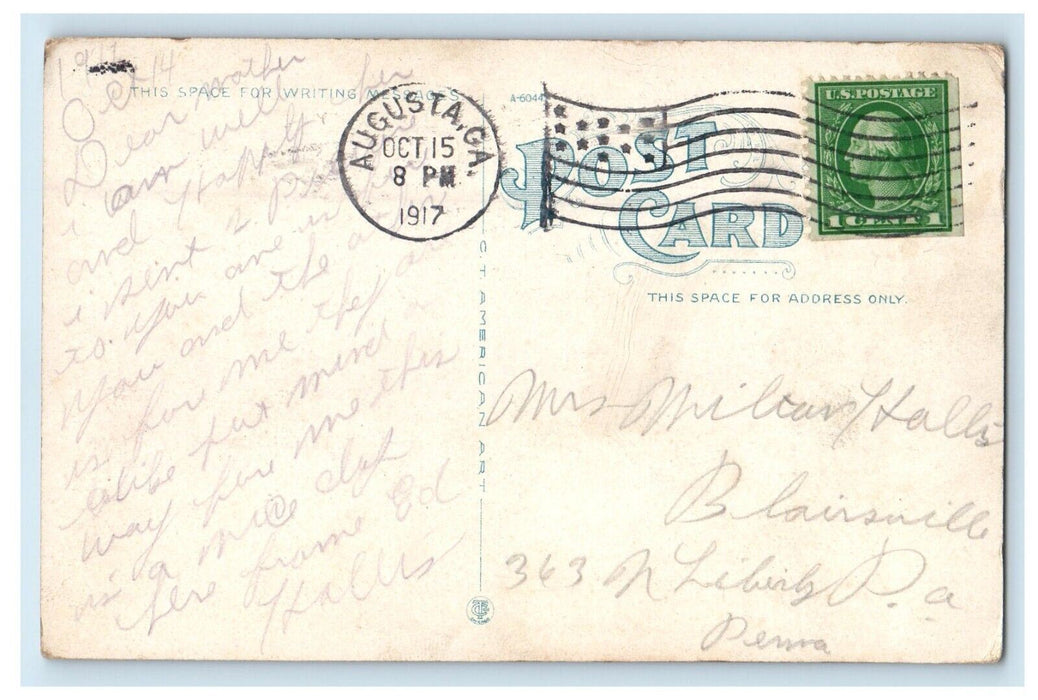 1917 The University Hospital Building Augusta Georgia GA Posted Antique Postcard