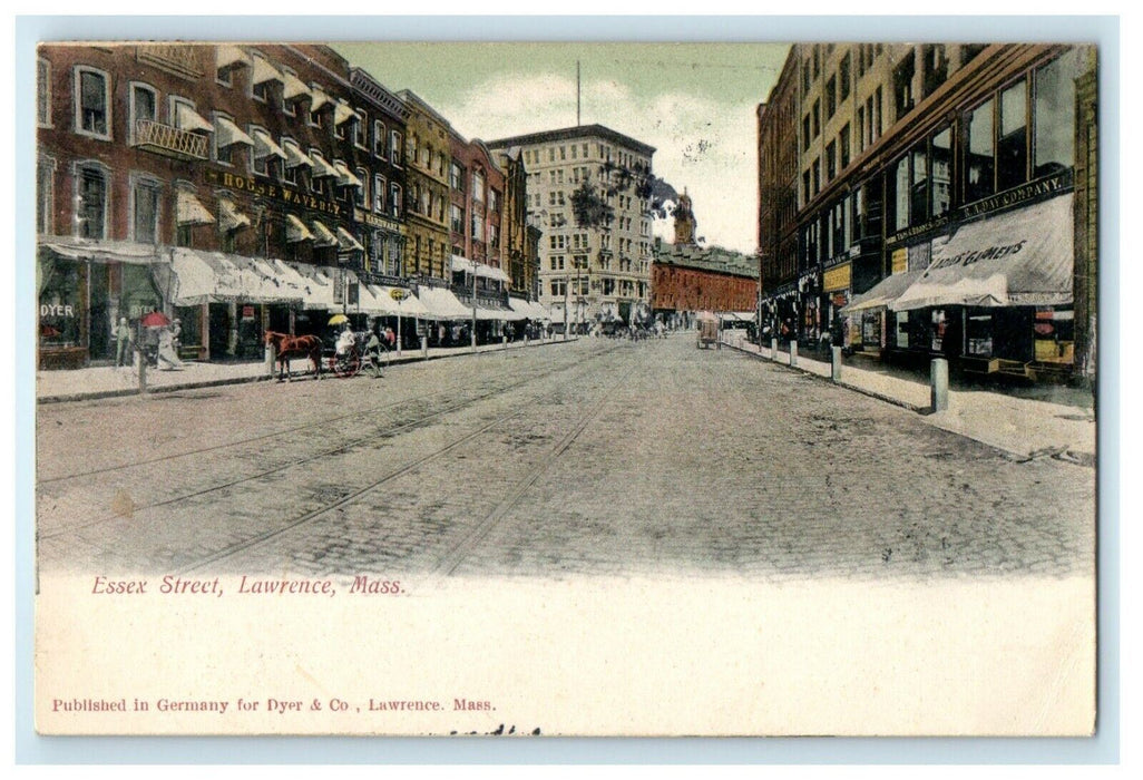 c1905 Essex Street, Lawrence, Massachusetts MA Antique Posted Postcard