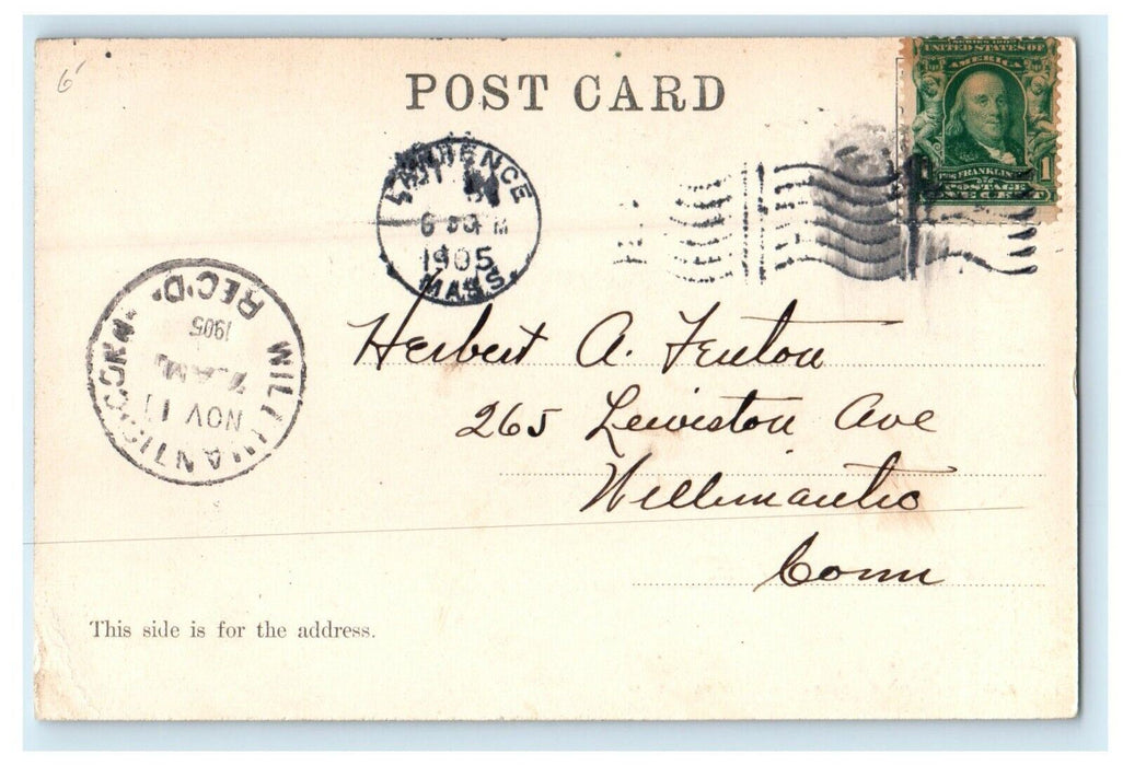 c1905 Essex Street, Lawrence, Massachusetts MA Antique Posted Postcard