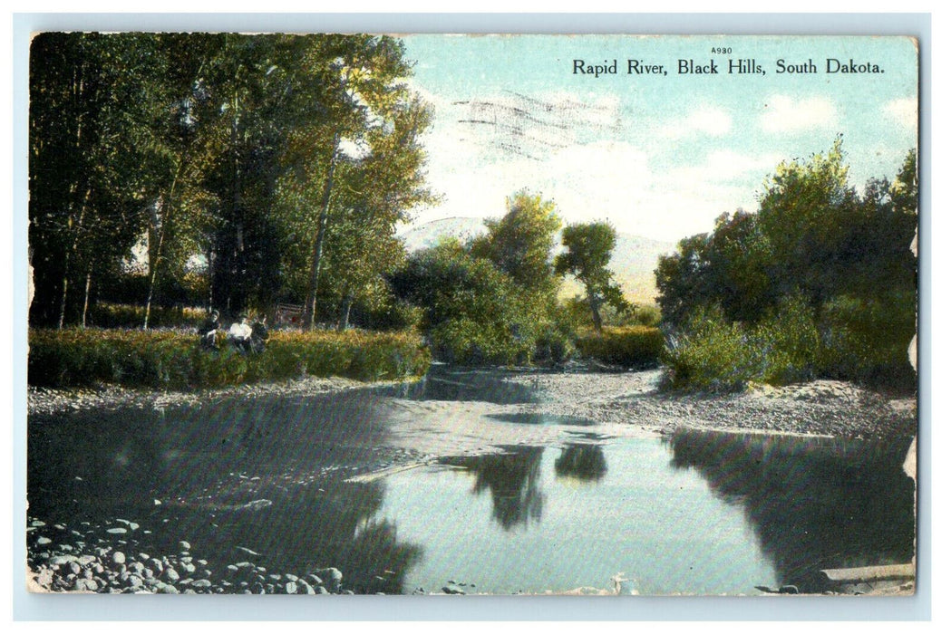 1910 Rapid River, Black Hills, South Dakota SD Antique Posted Postcard