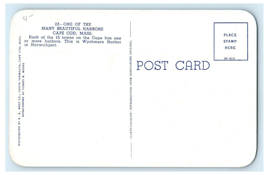 c1932 Wychmere Harbor, Harwichport Massachusetts MA Antique Postcard