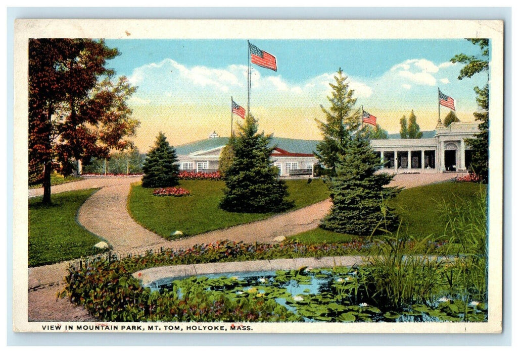 c1921 View in Mountain Park, Mt. Tom, Holyoke, Massachusetts MA Antique Postcard